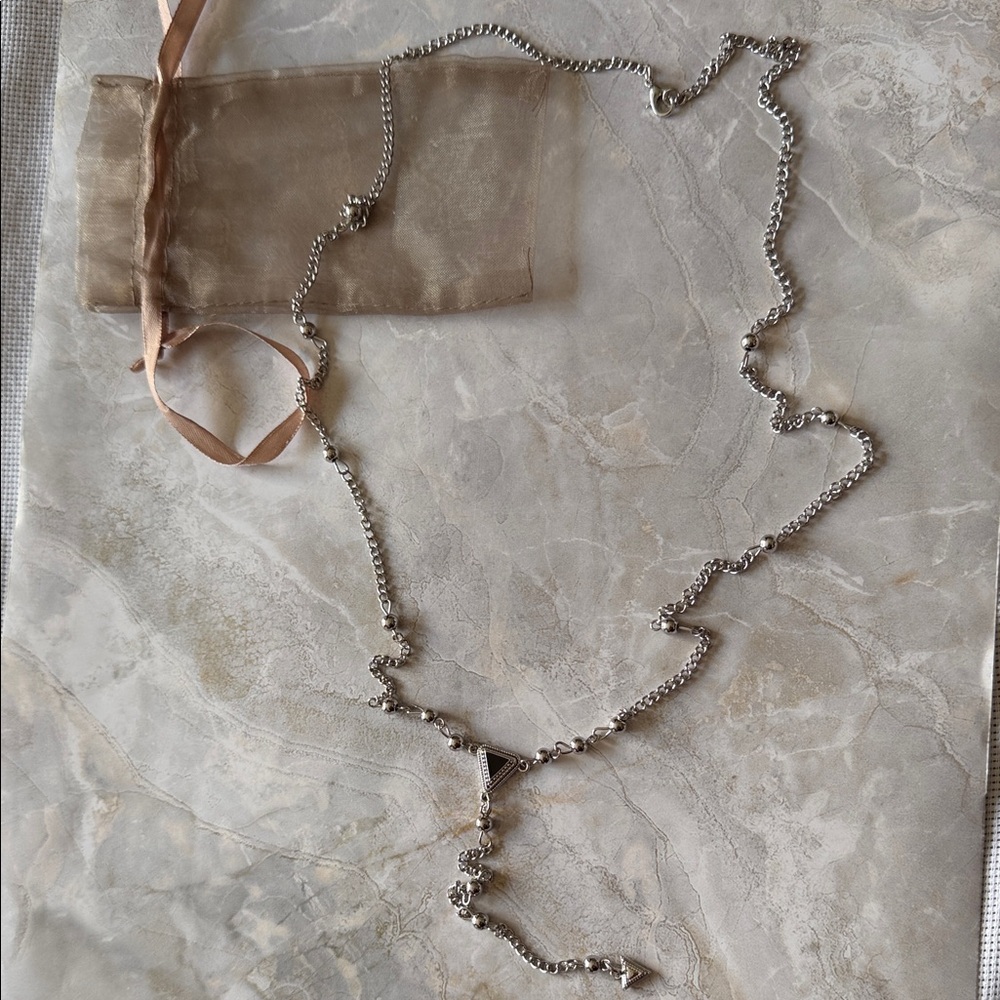 Elegant Silver Necklace with Crystal Accents